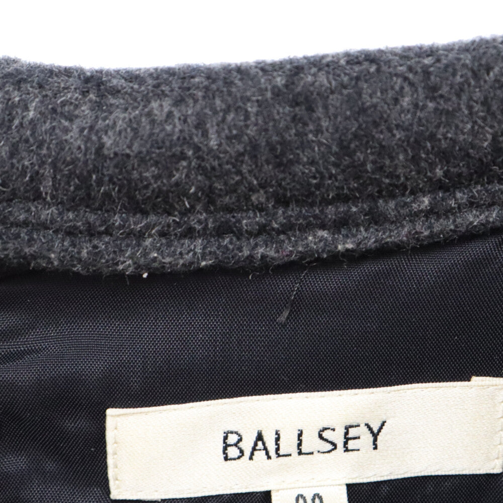 Ballsey(ボールジー) ウール 長袖 プリーツ ひざ丈ワンピース グレー レディース