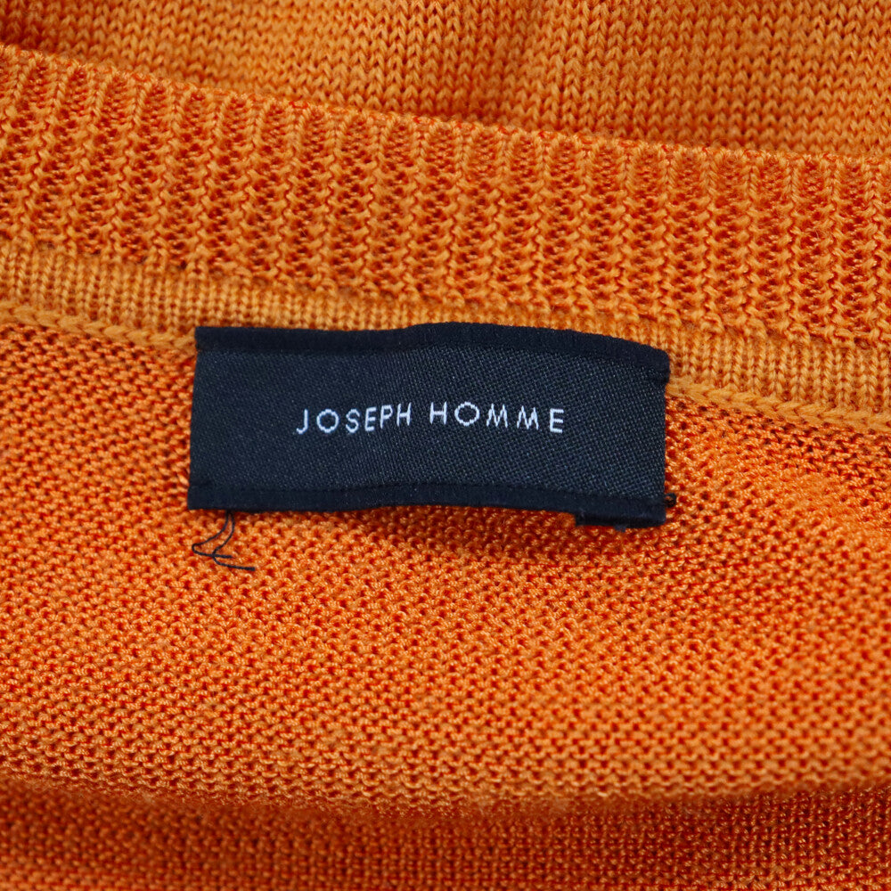 JOSEPH HOMME(ジョセフオム) レーヨン ウール アーガイル柄 Vネック ニット長袖セーター オレンジ