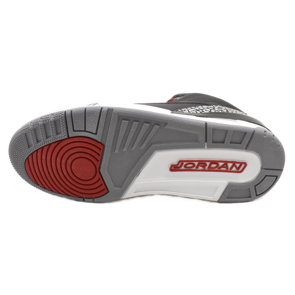 NIKE(ナイキ) 2011年製 AIR JORDAN 3 RETRO BLACK CEMENT エアジョーダン3 ブラックセメント ミドルカットスニーカー ブラック US10 136064-010