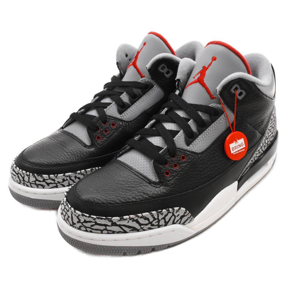 NIKE(ナイキ) 2011年製 AIR JORDAN 3 RETRO BLACK CEMENT エアジョーダン3 ブラックセメント ミドルカットスニーカー ブラック US10 136064-010