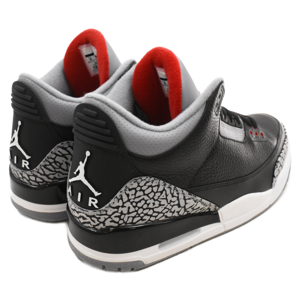 NIKE(ナイキ) 2011年製 AIR JORDAN 3 RETRO BLACK CEMENT エアジョーダン3 ブラックセメント ミドルカットスニーカー ブラック US10 136064-010