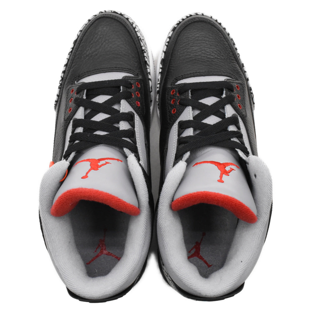 NIKE(ナイキ) 2011年製 AIR JORDAN 3 RETRO BLACK CEMENT エアジョーダン3 ブラックセメント ミドルカットスニーカー ブラック US10 136064-010