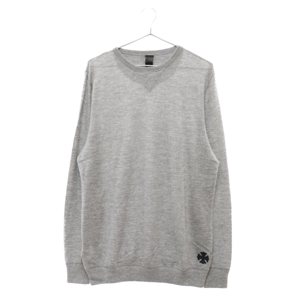 CHROME HEARTS(クロムハーツ) CHプラスパッチカシミヤニット クルーネック長袖セーター グレー