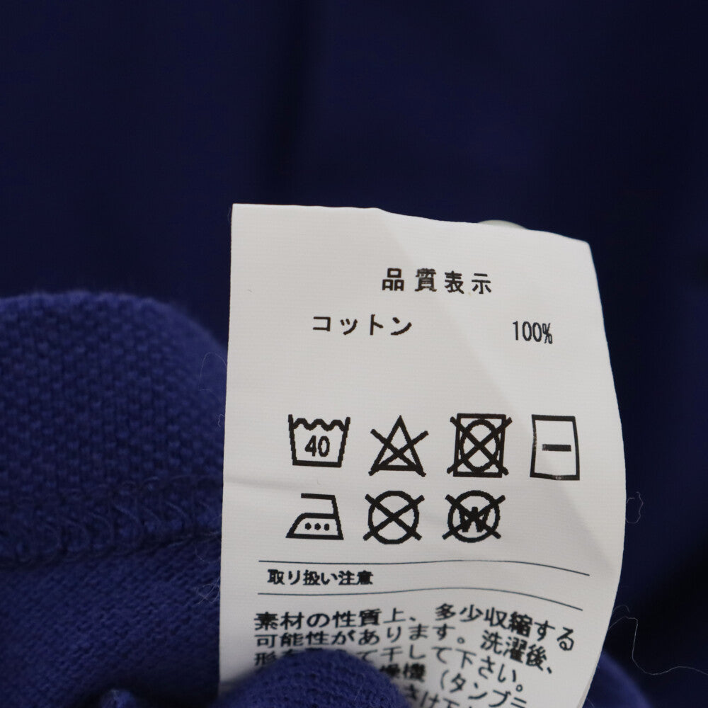 DESCENDANT(ディセンダント) ロゴ刺繍 コットン半袖ポロシャツ ブルー