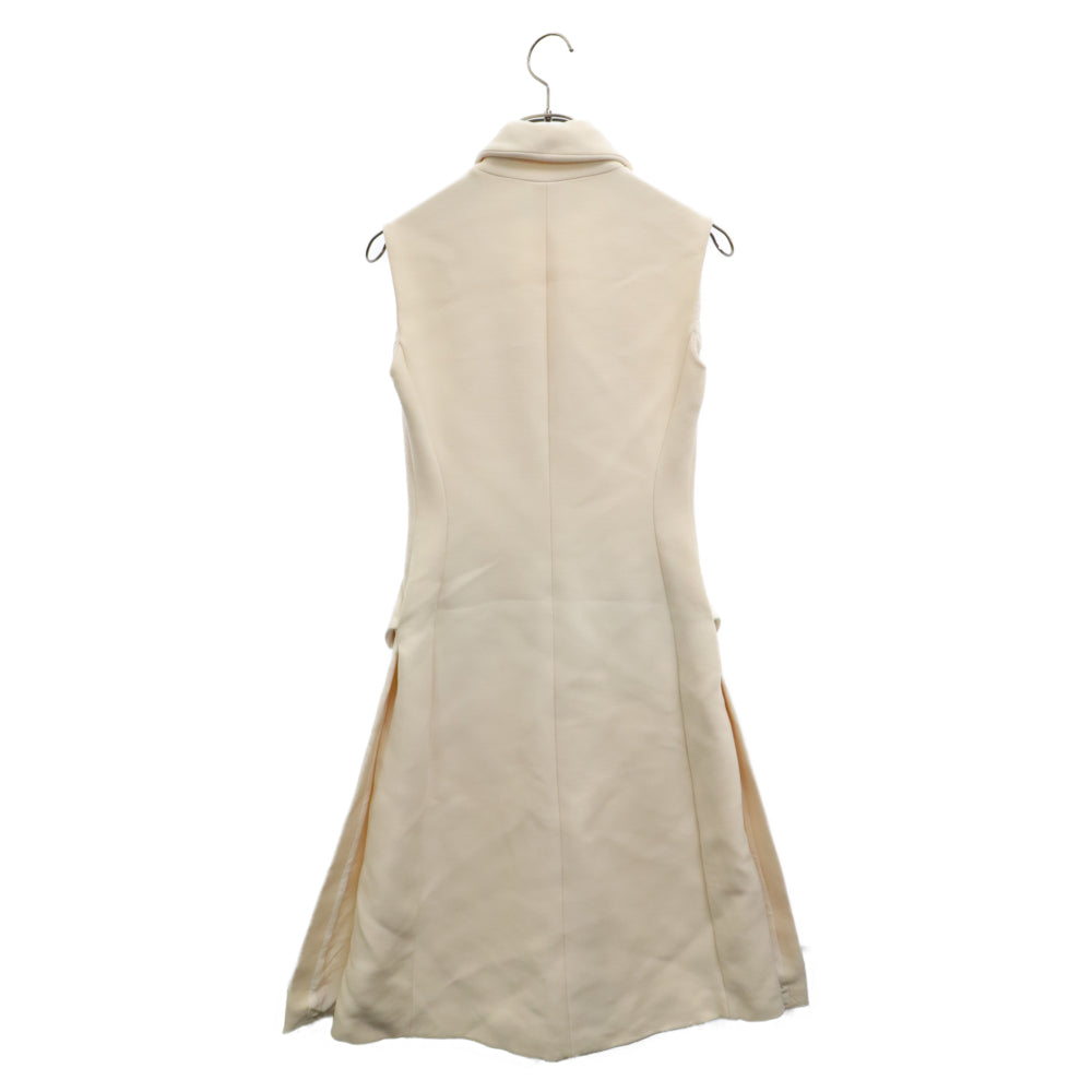 Christian Dior(クリスチャンディオール) Wool Sleeveless Long Coat ウールノースリーブ スリーブレス ワンピース ロングコート アイボリー 911G02A1162