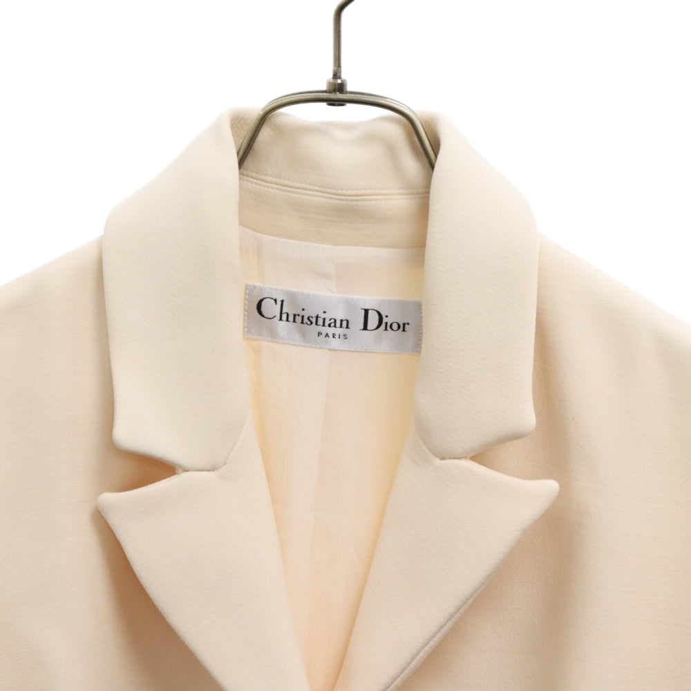 Christian Dior(クリスチャンディオール) Wool Sleeveless Long Coat ウールノースリーブ スリーブレス ワンピース ロングコート アイボリー 911G02A1162