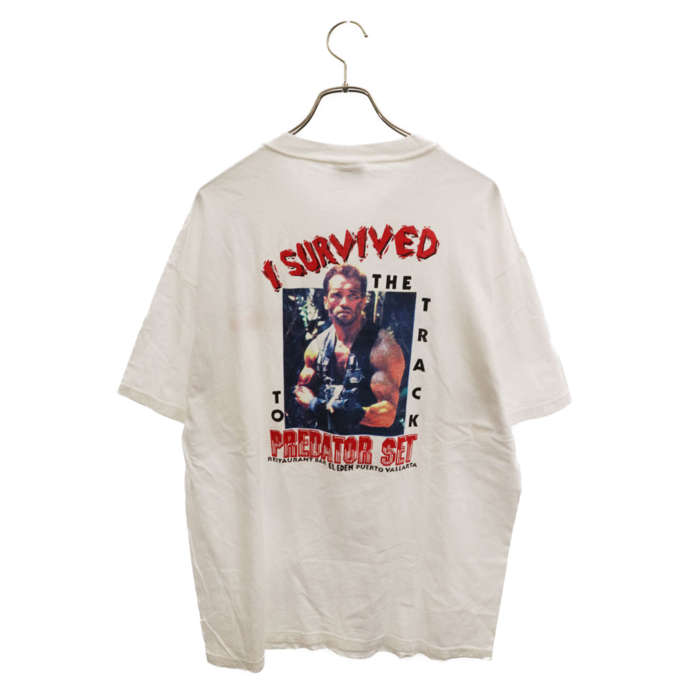 VINTAGE(ヴィンテージ) 90s VINTAGE PREDATOR Stedman byHanes ヴィンテージ プレデター バックプリント 半袖 Tシャツ ステッドマン ヘインズ タグ ホワイト