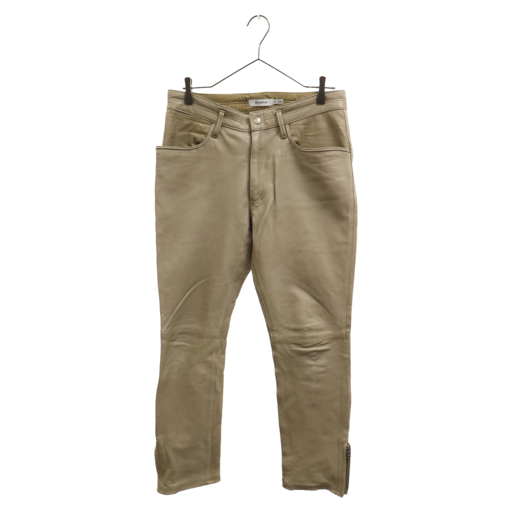 nonnative(ノンネイティブ) EXPLORER JEANS DROPPED FIT COW LEATHER レザー パンツ ベージュ NN-P4016