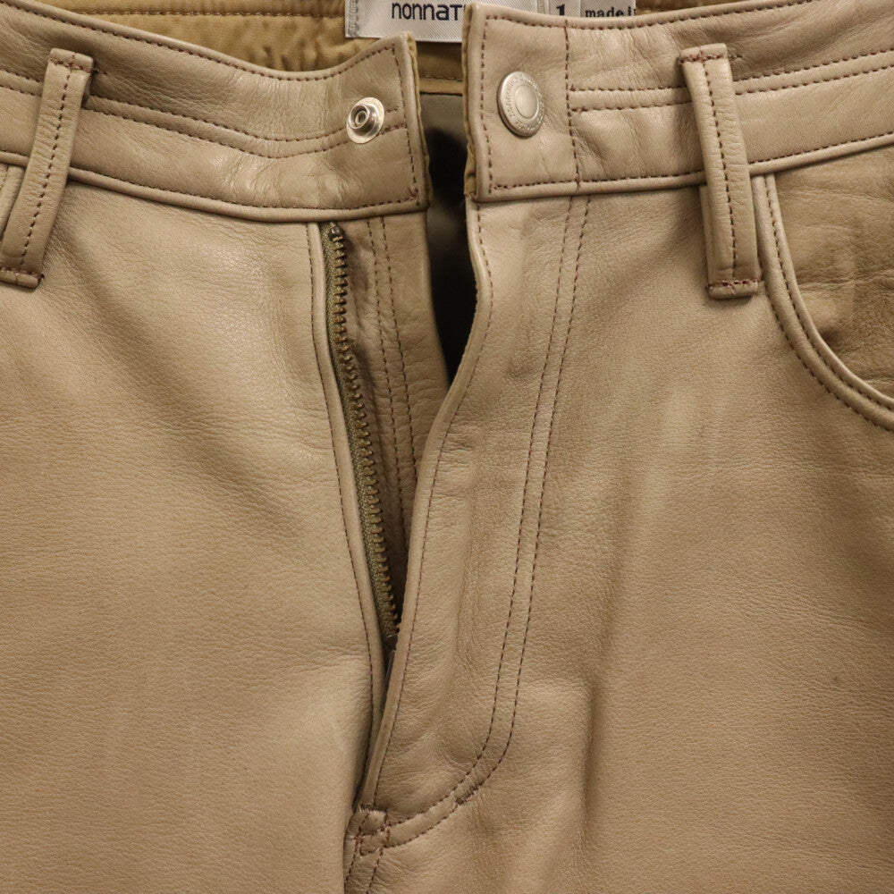 nonnative(ノンネイティブ) EXPLORER JEANS DROPPED FIT COW LEATHER レザー パンツ ベージュ NN-P4016