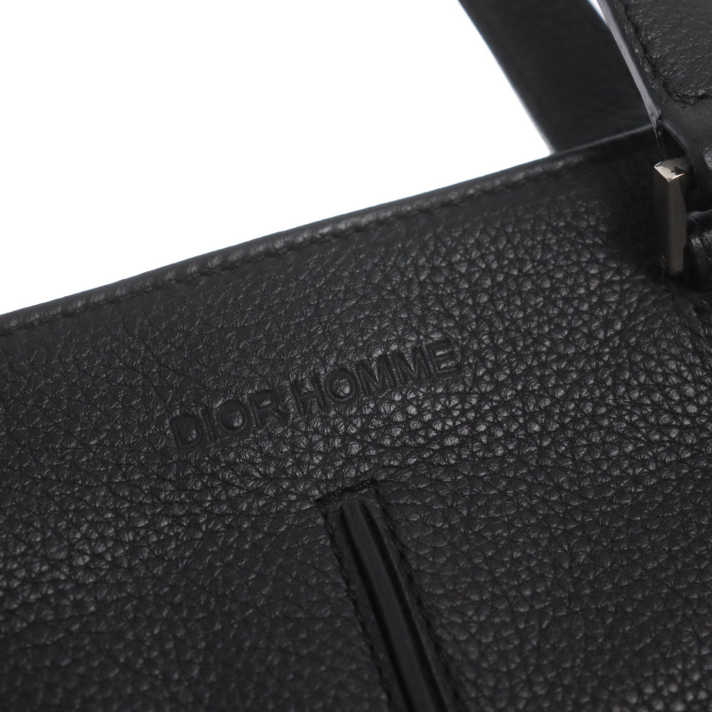 Dior HOMME(ディオールオム) ロゴ型押し レザートートバッグ ハンドバッグ ブラック 22-BO-0166