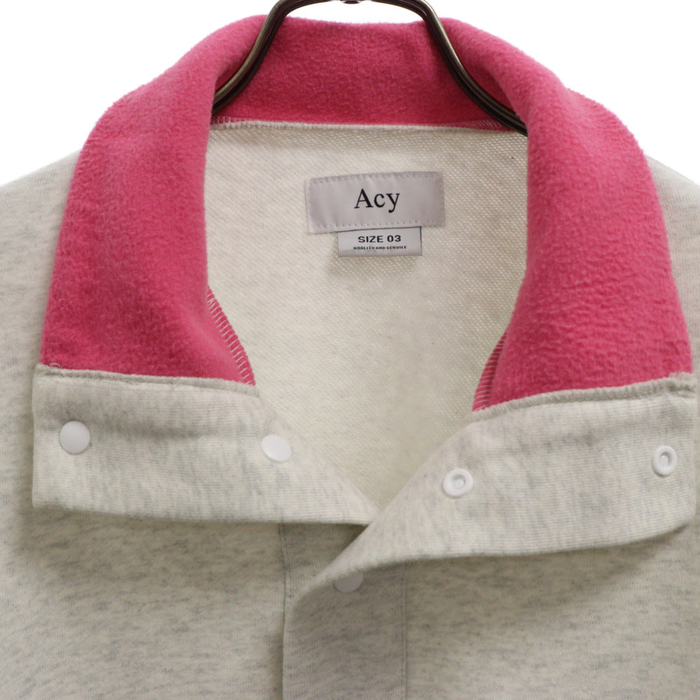 Acy(エイシー) Hi Neck Pullover ハイネック プルオーバー スウェットトレーナー ホワイト ACY-23AW-003