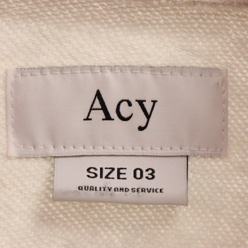 Acy(エイシー) Hi Neck Pullover ハイネック プルオーバー スウェットトレーナー ホワイト ACY-23AW-003