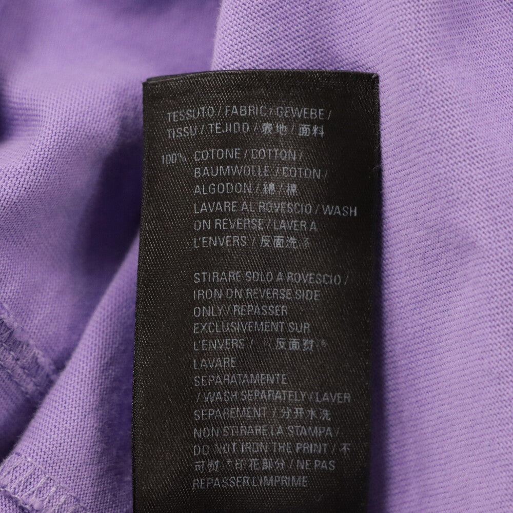 BALENCIAGA(バレンシアガ) 21SS Caps Destroyed Flatground Tee デストロイ加工 ロゴプリント クルーネック 半袖Tシャツ カットソー パープル 651795 TKVB8