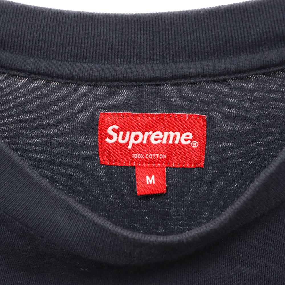 SUPREME(シュプリーム) Small Box Logo L/S Tee スモールボックスロゴ刺繍 クルーネックロングスリーブ長袖Tシャツ ネイビー