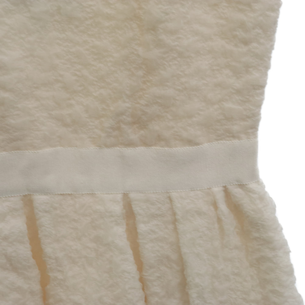 PAULE KA(ポールカ) Vネック ノースリーブシルクドレス ワンピース ひざ丈 ホワイト レディース