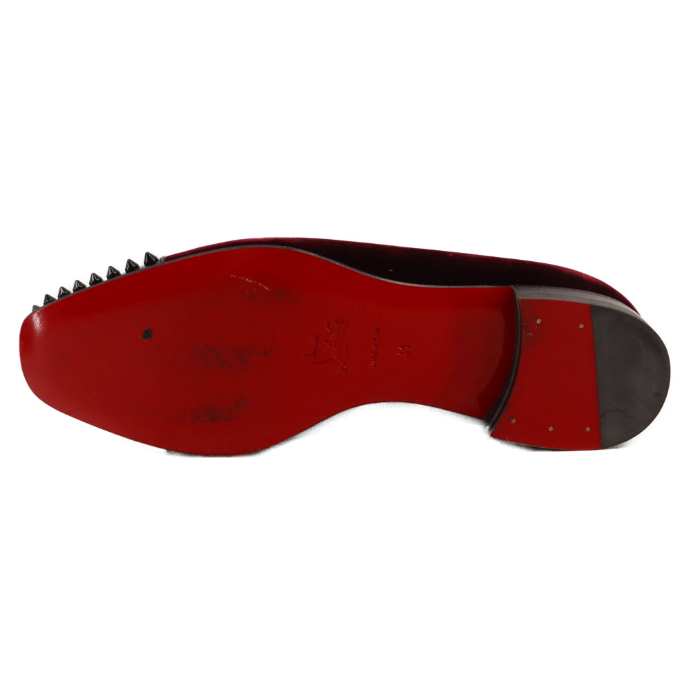 CHRISTIAN LOUBOUTIN(クリスチャンルブタン) CAPTAIN LOUBI FLAT キャプテン ルビ フラット スパイク スタッズ トゥ スリッポン シューズ ボルドー