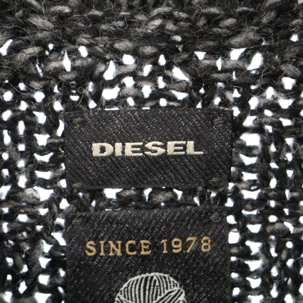 DIESEL(ディーゼル) ショールカラー アクリルニットカーディガン ブラック