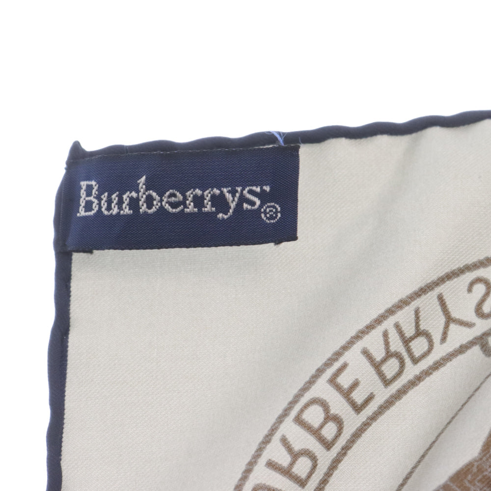 BURBERRYS(バーバリーズ) 総柄 チェック シルク 大判 スカーフ グレー