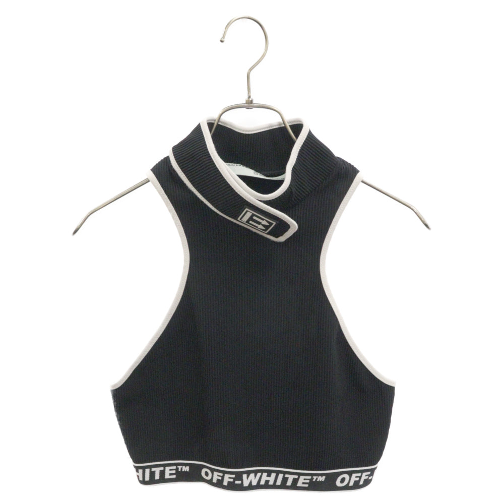 OFF-WHITE(オフホワイト) 18AW CROP TURTLENECK TOP クロップ タートルネック ノースリーブ タンクトップ ブラック レディース OWAD065F18B85065