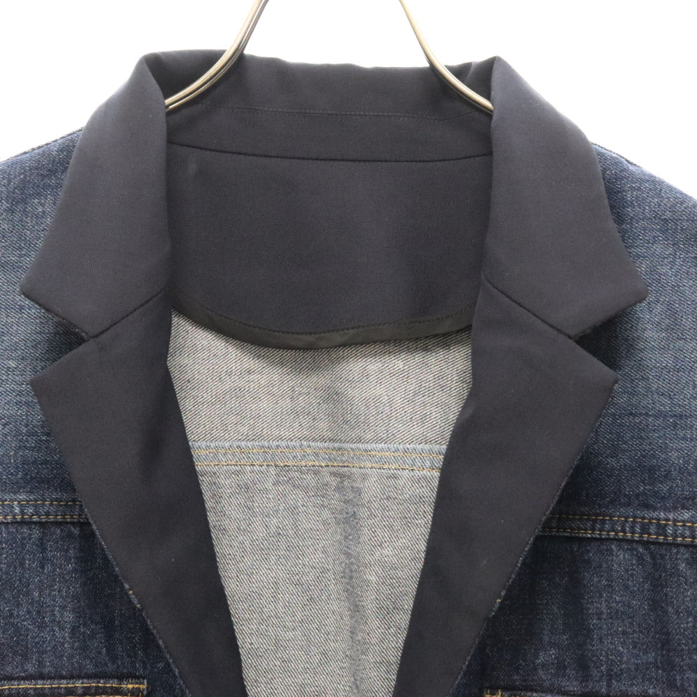 Sacai(サカイ) ブルー スタンドカラー デニムジャケット インディゴ 24-03351M