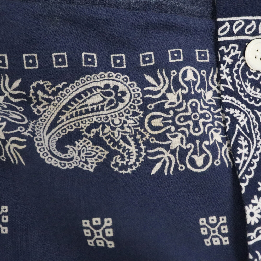 READY MADE(レディメイド) 20AW SLEEPING SHIRTS バンダナ柄 スマイルプリント スリーピングシャツ ヴィンテージコットン リメイク 再構築 ネイビー RE-CO-NV-00-00-93