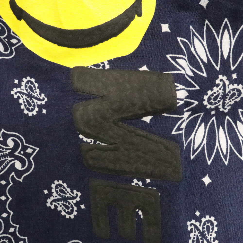 READY MADE(レディメイド) 20AW SLEEPING PANTS バンダナ柄 スマイルプリント スリーピングパンツ ヴィンテージコットン リメイク 再構築 ネイビー RE-CO-NV-00-00-94
