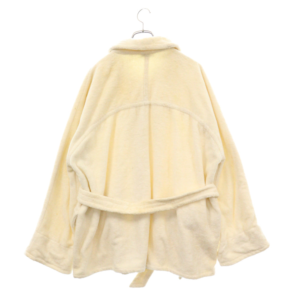 HERMES(エルメス) シェーヌダンクル金具 コットン パイル地 コート ホワイト レディース