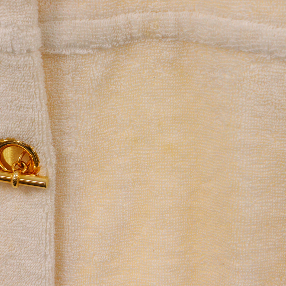 HERMES(エルメス) シェーヌダンクル金具 コットン パイル地 コート ホワイト レディース