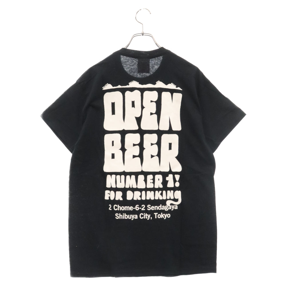 BOYS OF SUMMER(ボーイズオブサマー) ×RONHERMAN Open Beer Tee ロンハーマン プリントクルーネック半袖Tシャツ ブラック