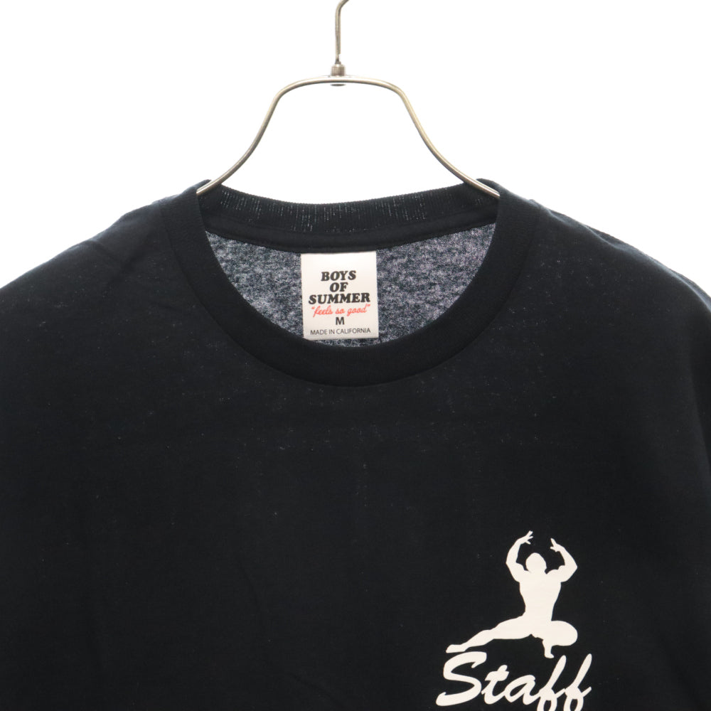 BOYS OF SUMMER(ボーイズオブサマー) ×RONHERMAN Open Beer Tee ロンハーマン プリントクルーネック半袖Tシャツ ブラック