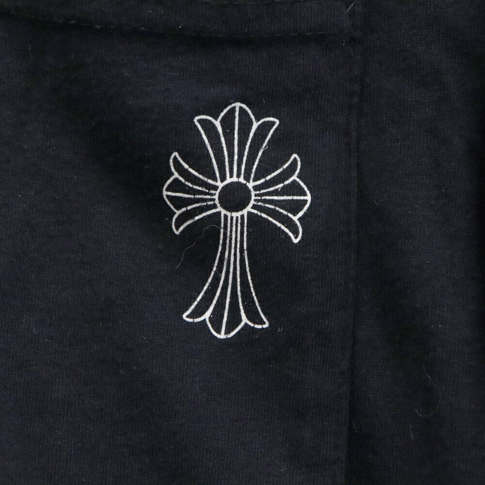 CHROME HEARTS(クロムハーツ) Back Cross Neck Logo Tee バッククロスネックロゴ半袖Tシャツ ポケット付き ブラック