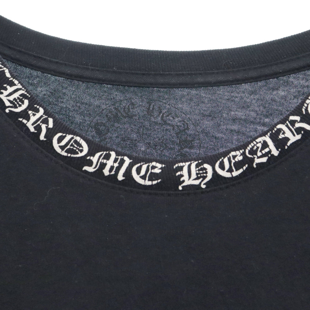 CHROME HEARTS(クロムハーツ) Back Cross Neck Logo Tee バッククロスネックロゴ半袖Tシャツ ポケット付き ブラック