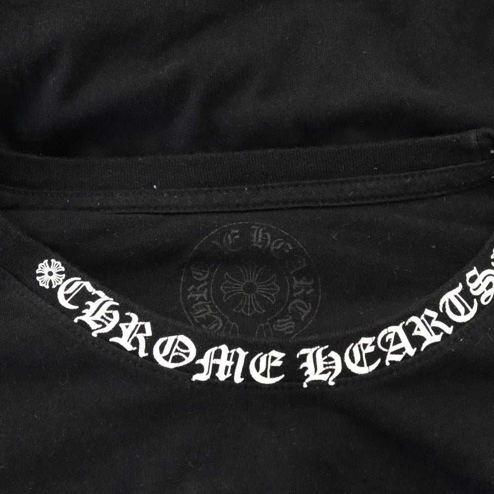CHROME HEARTS(クロムハーツ) CH T-SHRT 1 ネックロゴプリント クルーネック半袖Tシャツ ブラック