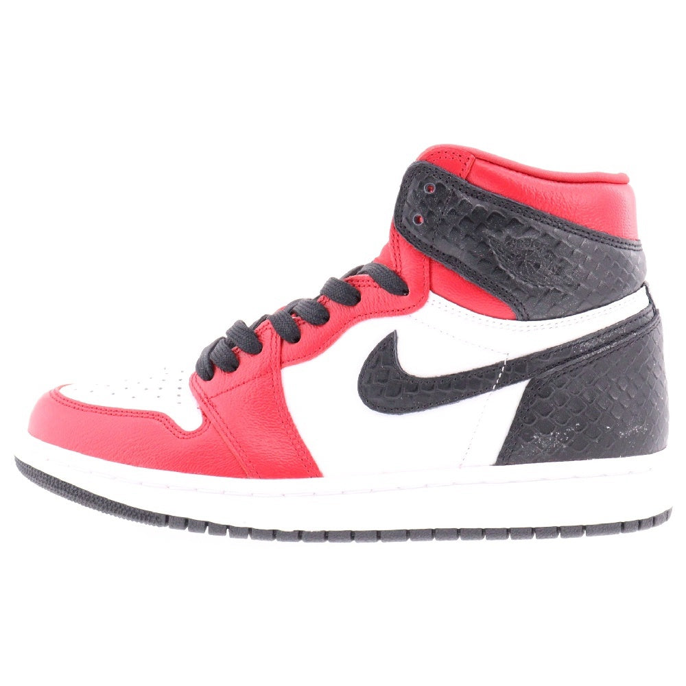 NIKE(ナイキ) ウィメンズ エアジョーダン1 ハイ オージー サテンレッド ハイカットスニーカー ホワイト/レッド/ブラック US8/25cm CD0461-601