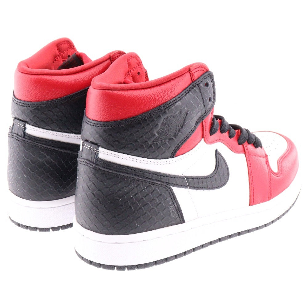 NIKE(ナイキ) ウィメンズ エアジョーダン1 ハイ オージー サテンレッド ハイカットスニーカー ホワイト/レッド/ブラック US8/25cm CD0461-601