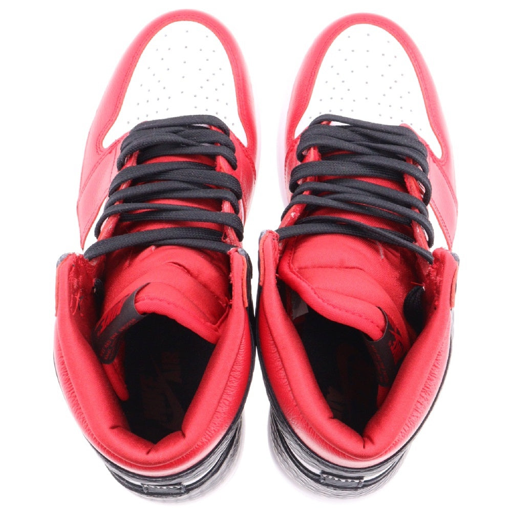 NIKE(ナイキ) ウィメンズ エアジョーダン1 ハイ オージー サテンレッド ハイカットスニーカー ホワイト/レッド/ブラック US8/25cm CD0461-601