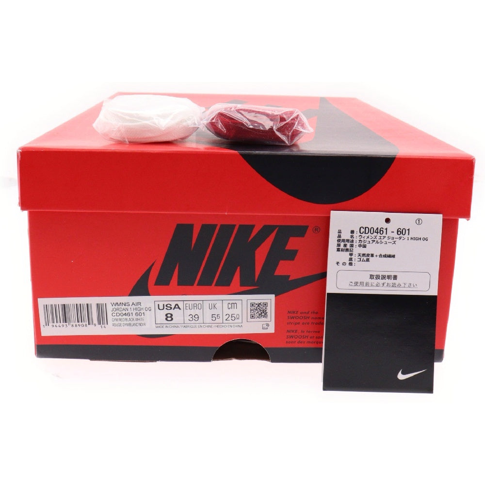 NIKE(ナイキ) ウィメンズ エアジョーダン1 ハイ オージー サテンレッド ハイカットスニーカー ホワイト/レッド/ブラック US8/25cm CD0461-601