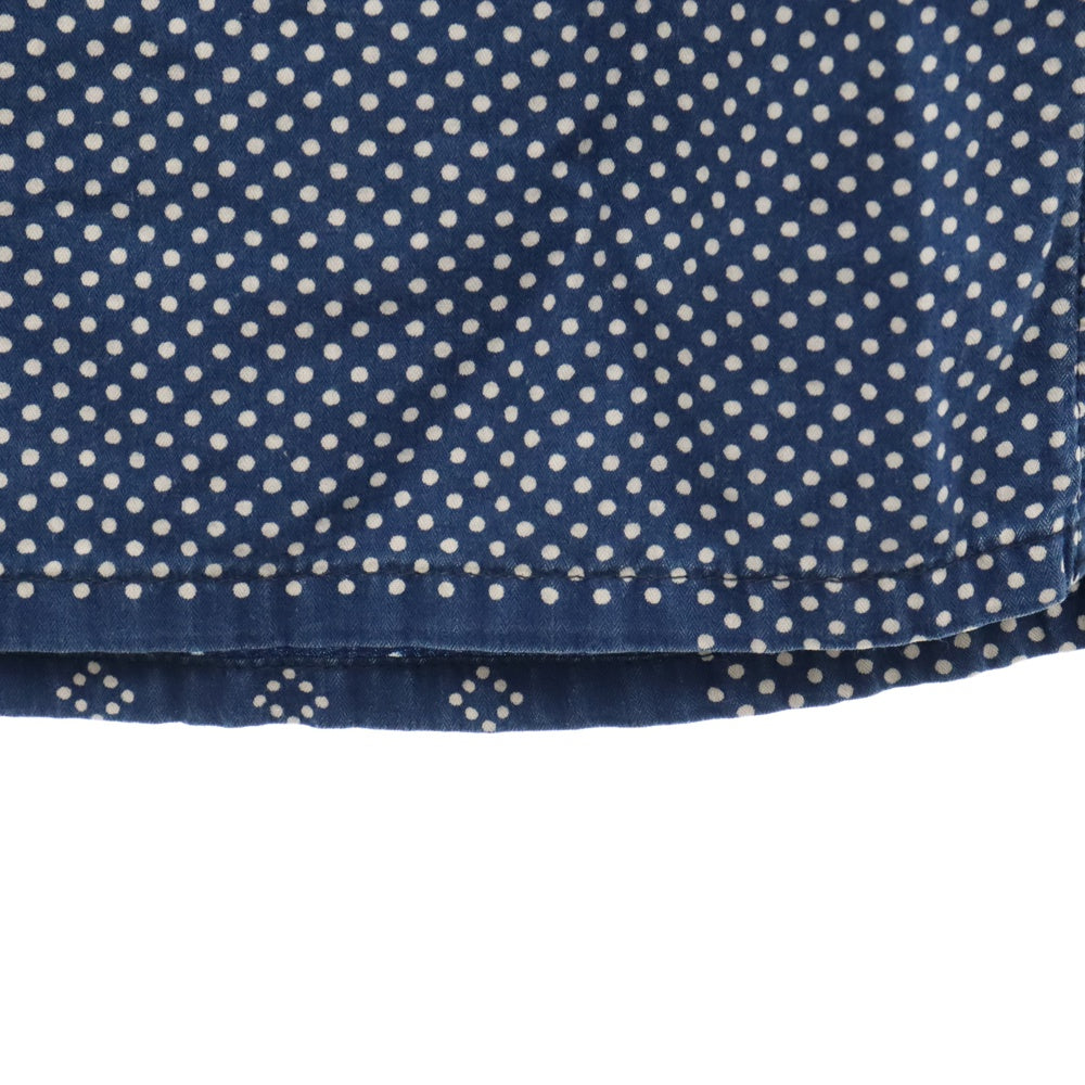 VISVIM WMV(ビズビム ダブリューエムブイ) 14SS KERCHIEF DOTS TUNIC W バンダナドット柄 プルオーバーチュニック長袖シャツ ブルー 0314105011003 レディース