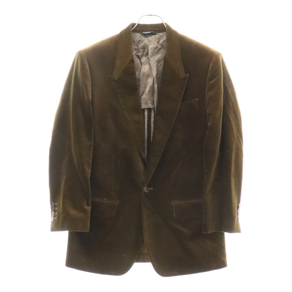 DOLCE & GABBANA(ドルチェアンドガッバーナ) Velvet Tailored Blazer ベルベッド テーラードジャケット ブラウン G2BY2T