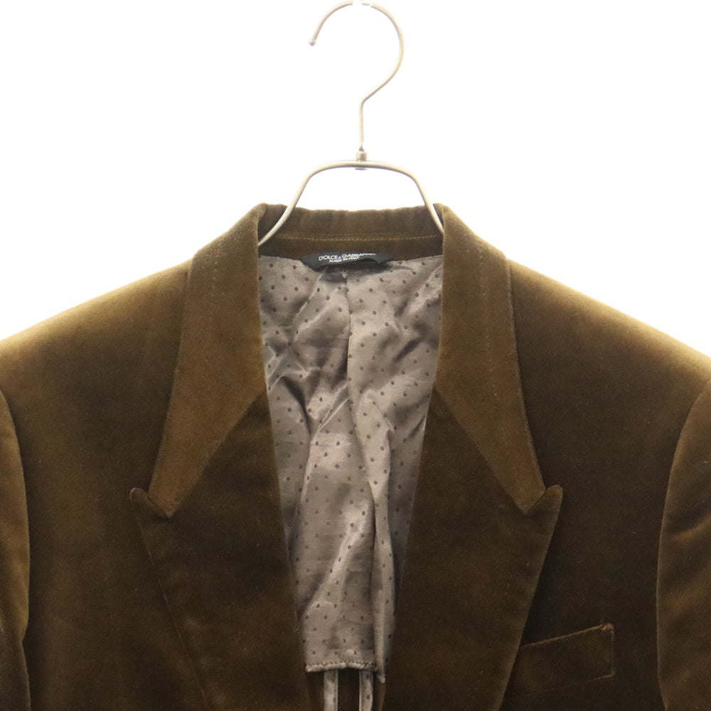 DOLCE & GABBANA(ドルチェアンドガッバーナ) Velvet Tailored Blazer ベルベッド テーラードジャケット ブラウン G2BY2T