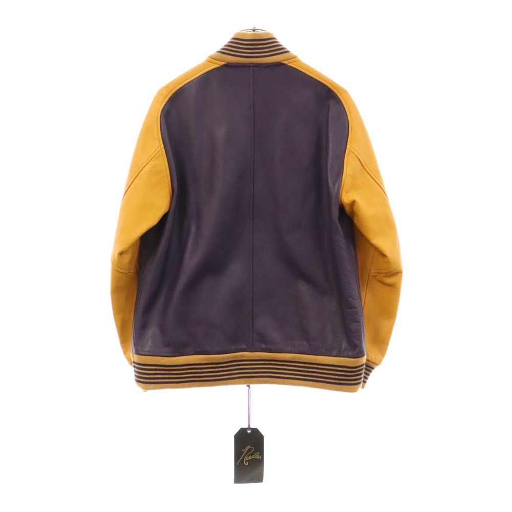 Needles(ニードルス) 22AW Award Jacket Cowhide Leather アワード カウハイド レザー ジャケット パープル/イエロー LQ094