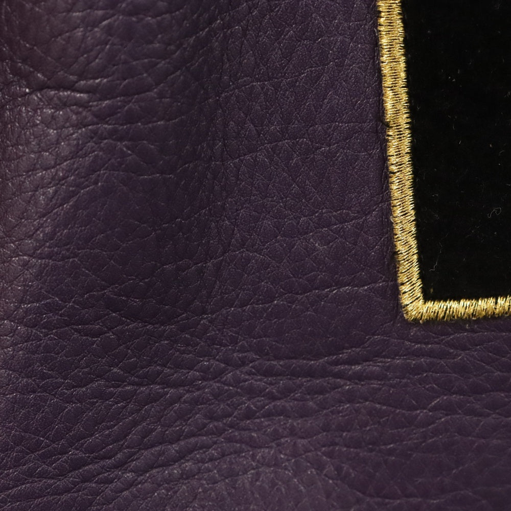 Needles(ニードルス) 22AW Award Jacket Cowhide Leather アワード カウハイド レザー ジャケット パープル/イエロー LQ094