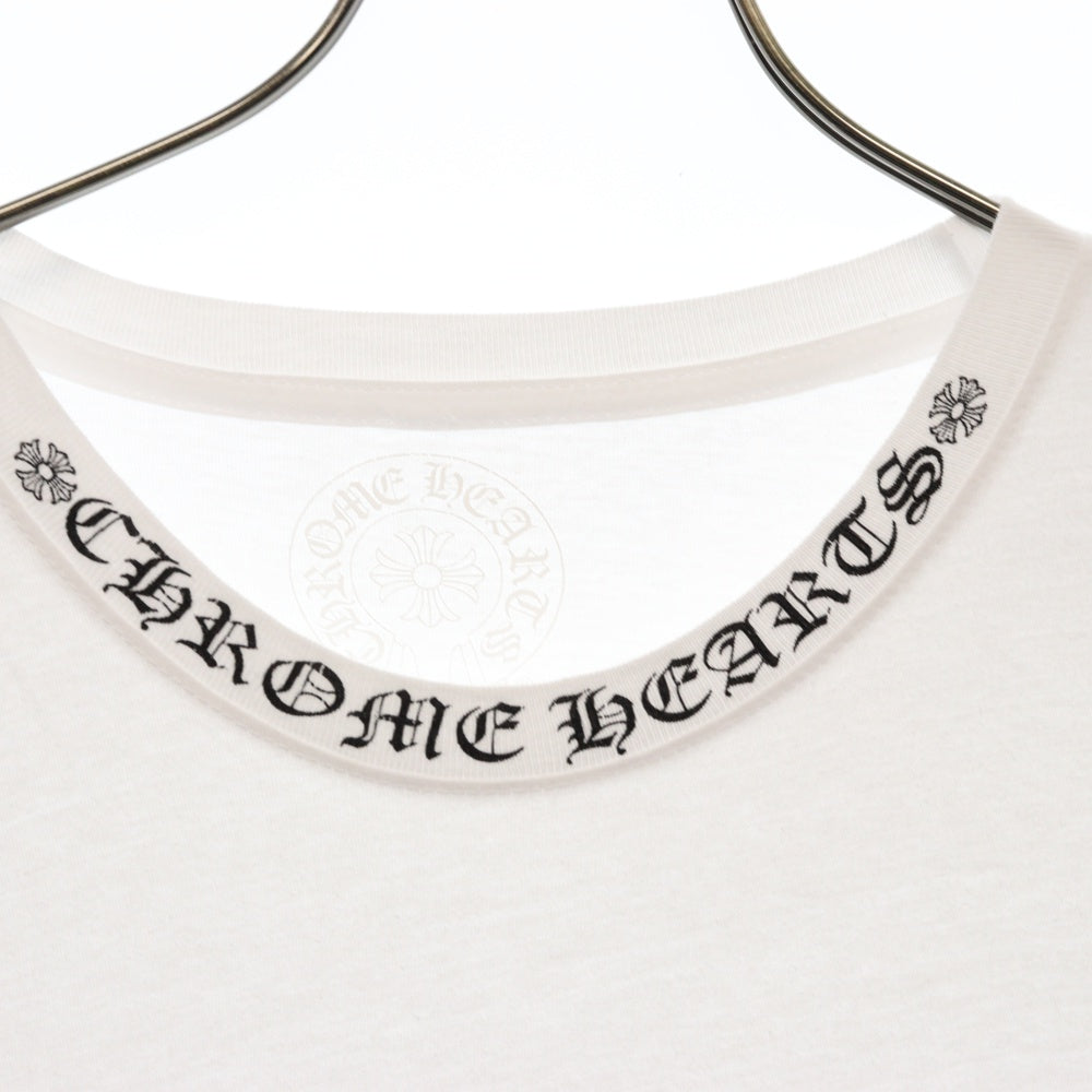 CHROME HEARTS(クロムハーツ) CH T-SHRT 1 ネックロゴプリントTシャツ ホワイト/ブラック