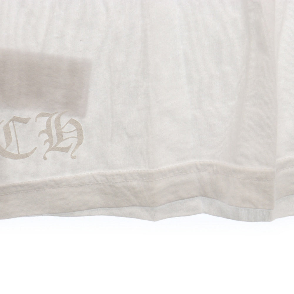 CHROME HEARTS(クロムハーツ) CH T-SHRT 1 ネックロゴプリントTシャツ ホワイト/ブラック