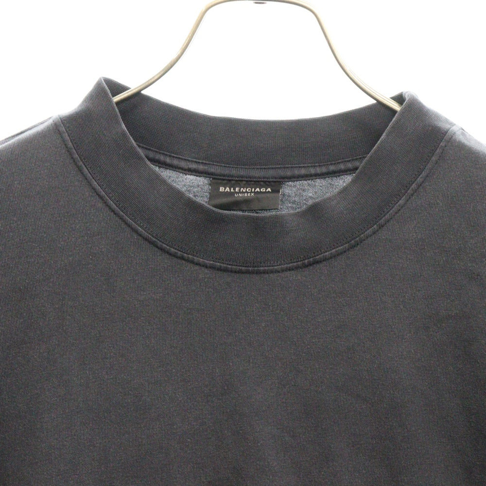 BALENCIAGA(バレンシアガ) フロントプリント ヴィンテージ加工オーバーサイズTシャツ 764235 TPVM8