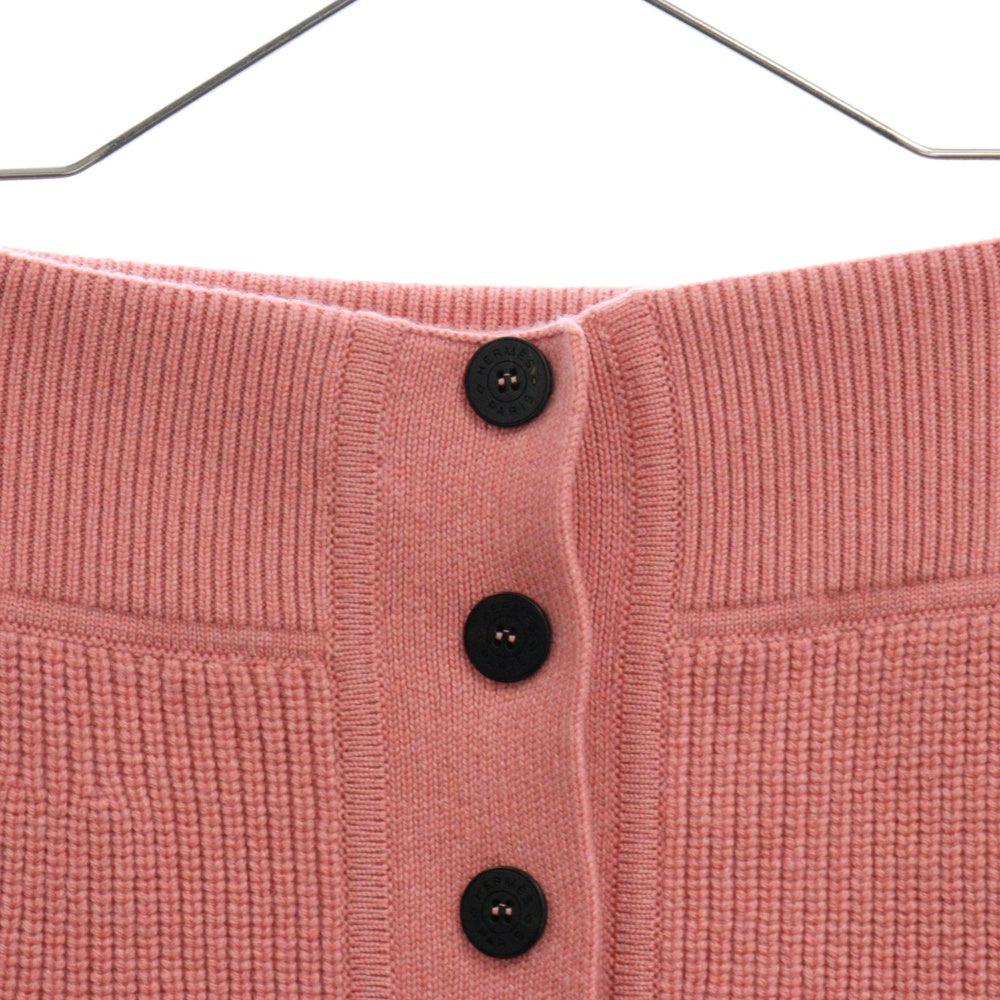 HERMES(エルメス) 24AW カシミア ボタン デザイン ニット スカート ピンク レディース