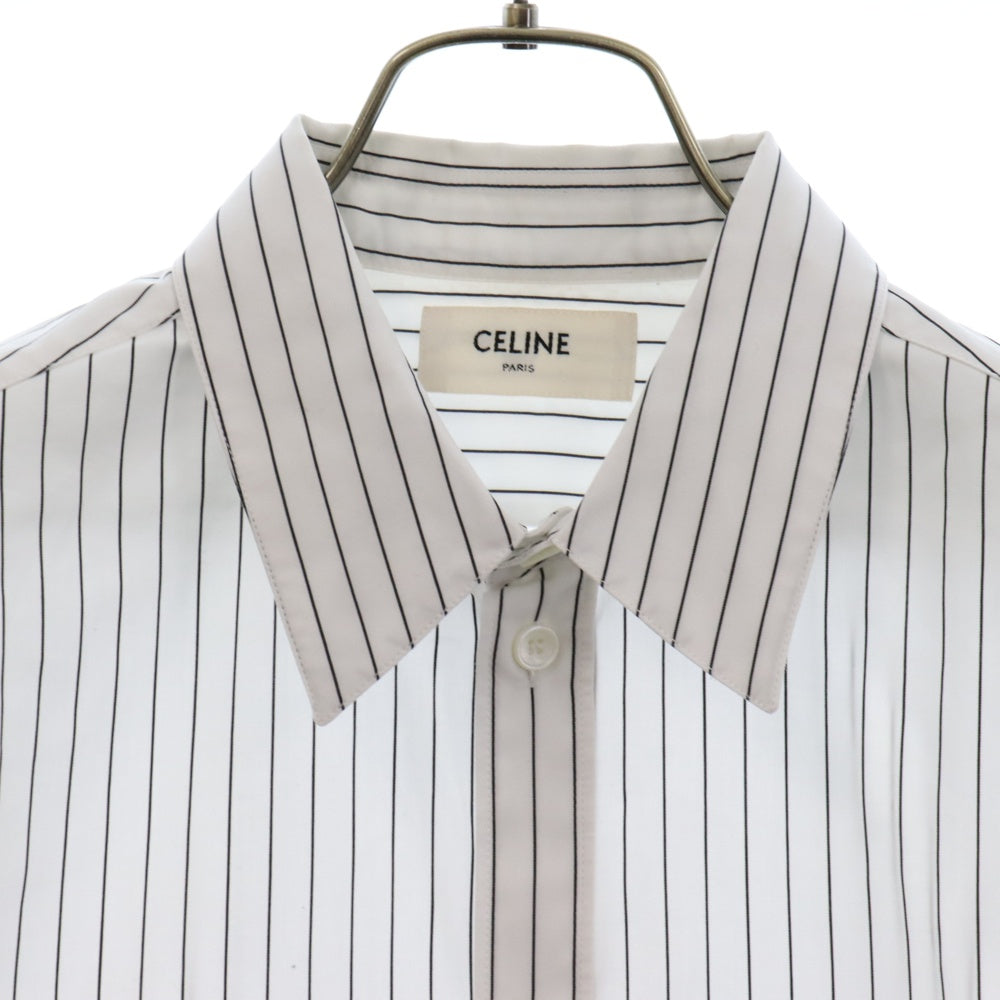 CELINE(セリーヌ) ストライプコットン長袖シャツ ホワイト 2C028023F