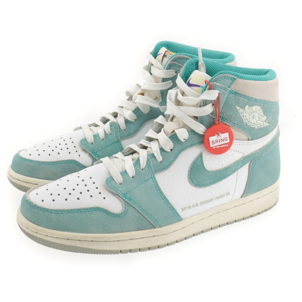 NIKE(ナイキ) AIR JORDAN 1 RETRO HIGH OG TURBO GREEN エアジョーダン1 ターボグリーン ハイカットスニーカー ライトブルー/ホワイト US8/26cm 555088-311