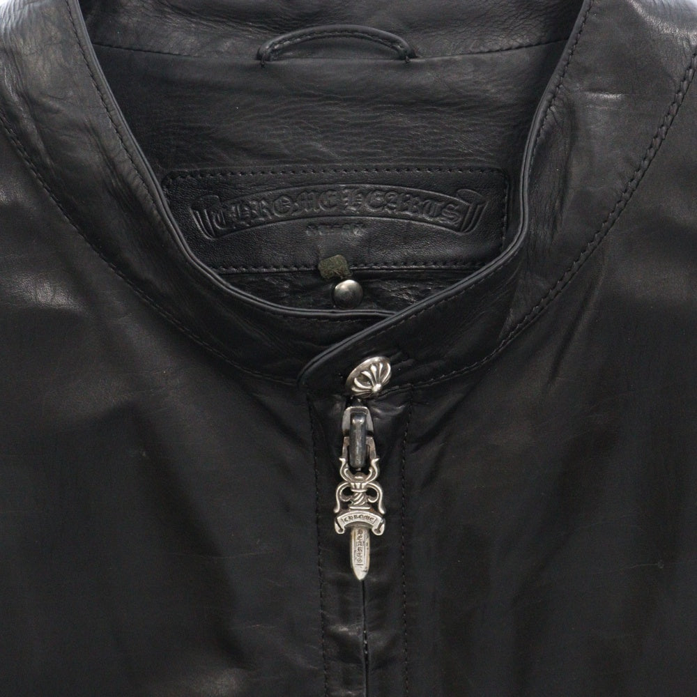 CHROME HEARTS(クロムハーツ) RACING 2 レーシング2 クロスパッチ ラージクロス レザージャケット ブラック