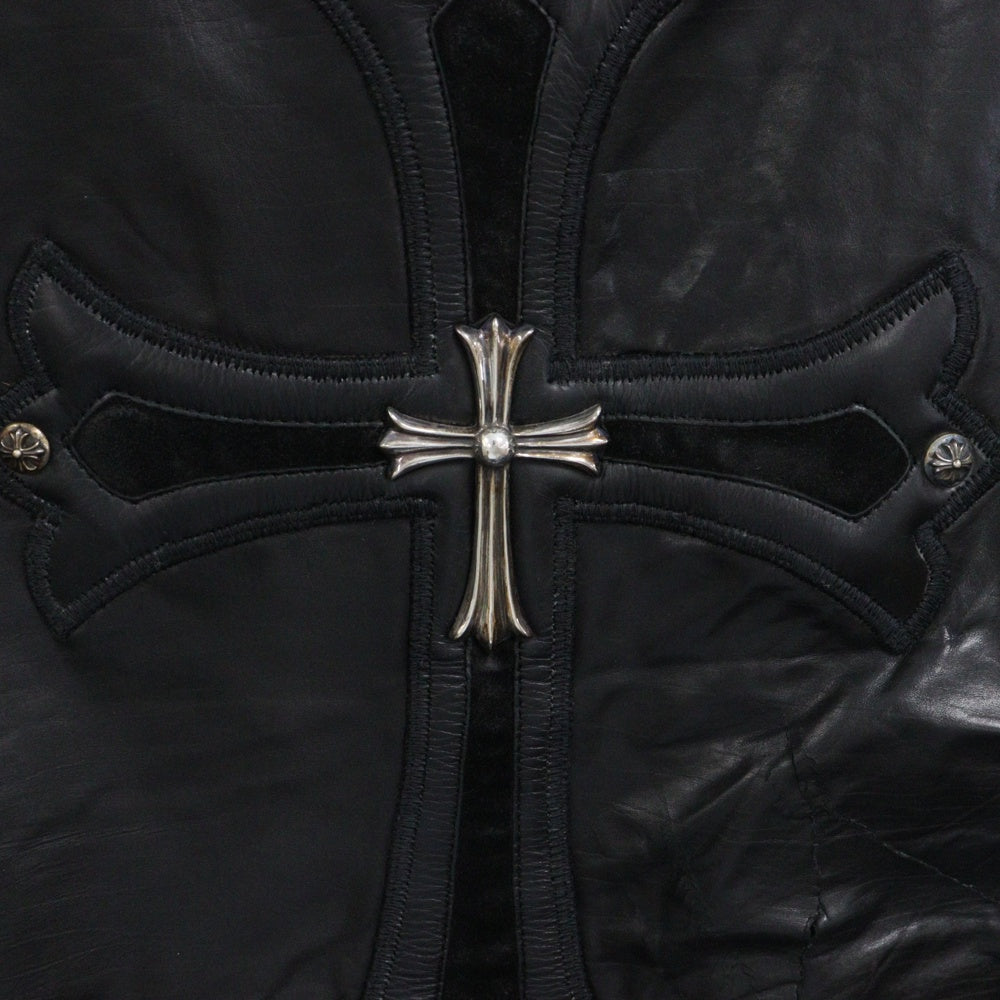 CHROME HEARTS(クロムハーツ) RACING 2 レーシング2 クロスパッチ ラージクロス レザージャケット ブラック